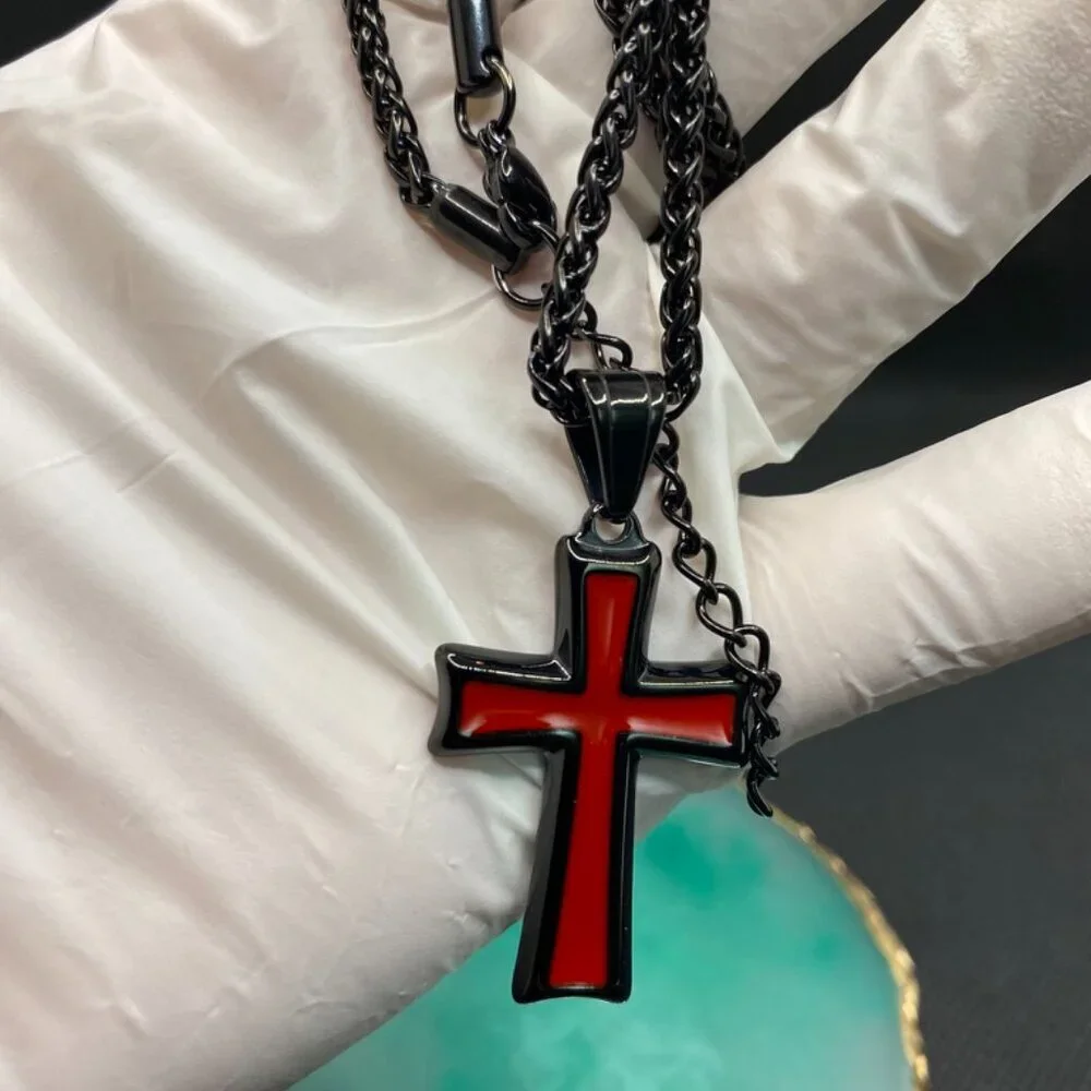 Men's Stainless Steel Cross Pendant Necklace